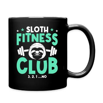 Sloth Fitness Club 3, 2, 1 ... NON - Mug uni - noir - Droite