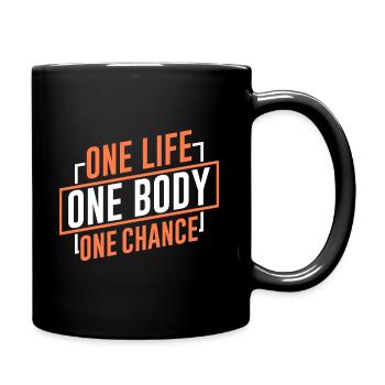 One Life, One Body, One Opportunity - Full Colour Mug - black - Right