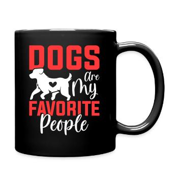 Dogs are my dearest people - Full Colour Mug - black - Right