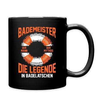 Rettungsschwimmer Bademeister - Tasse einfarbig - Schwarz - Rechts