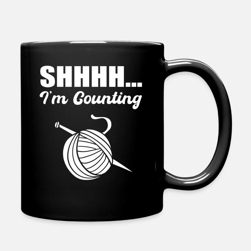 Shh... I'm Counting Häkeln - Tasse einfarbig - Schwarz