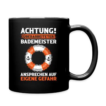 Rettungsschwimmer Bademeister - Tasse einfarbig - Schwarz - Rechts