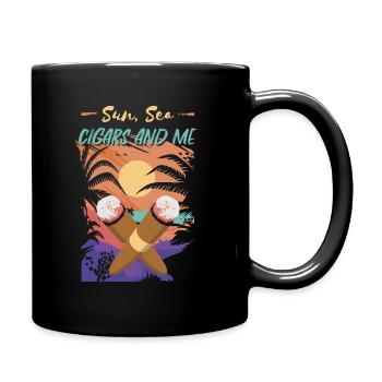 Zigarre Rauchen Zigarren Raucher - Tasse einfarbig - Schwarz - Rechts