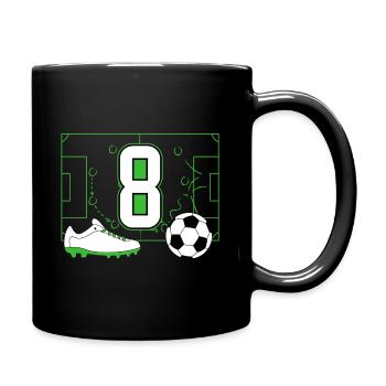 Fußballverein Amateurfußball 7 Geburtstag Fußball - Tasse einfarbig - Schwarz - Rechts