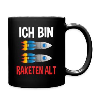 Sonnensystem 2. Geburtstag Universum Rakete - Tasse einfarbig - Schwarz - Rechts
