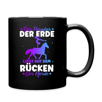 Reiten Pferd Spruch Reiterin Reiterhof Reitverein - Tasse einfarbig - Schwarz - Rechts