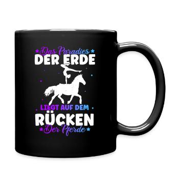 Reiten Pferd Spruch Reiter Reiterhof Reitverein Re - Tasse einfarbig - Schwarz - Rechts