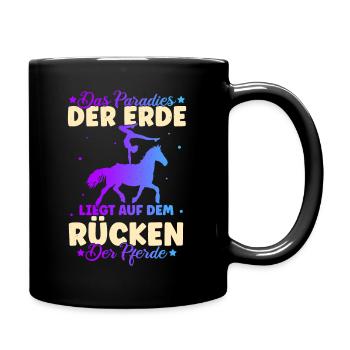 Reiten Pferd Spruch Reiterin Reiterhof Reitverein - Tasse einfarbig - Schwarz - Rechts
