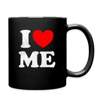 I Love Me Shirt Y2K Joke I Heart Me Love Myself - Full Colour Mug - black - Right