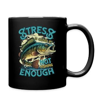 Gelassenheit durch Angeln - Tasse einfarbig - Schwarz - Rechts