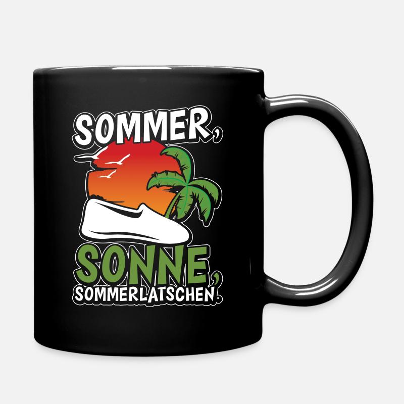 Sommer, Sonne, Sommerlatschen - Tasse einfarbig - Schwarz