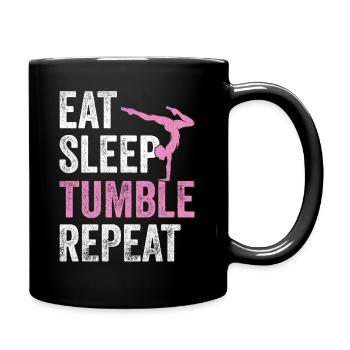 Gymnast Eat Sleep Tumble Repeat Gymnastics - Full Colour Mug - black - Right