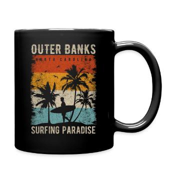 Outer Banks North Carolina Surfing Outfit Souvenir - Full Colour Mug - black - Right