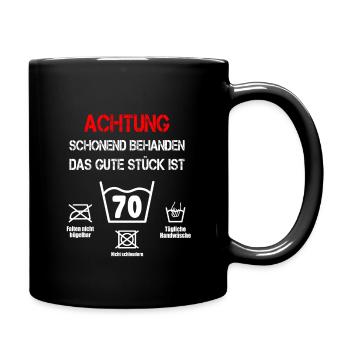 70. Geburtstag Mann Geschenkidee 70er Geburtstag - Tasse einfarbig - Schwarz - Rechts
