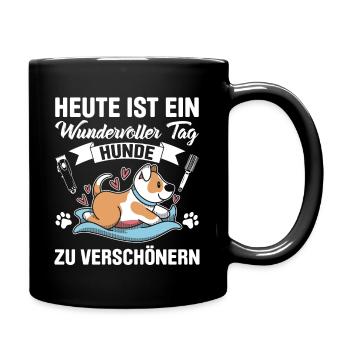 Hundepflege für Hundefriseurin Hundefriseur Groome - Tasse einfarbig - Schwarz - Rechts