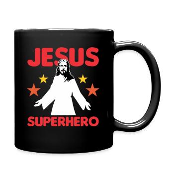 Jesus Superhero - Full Colour Mug - black - Right