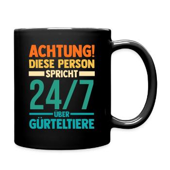 Gürteltier - Tasse einfarbig - Schwarz - Rechts