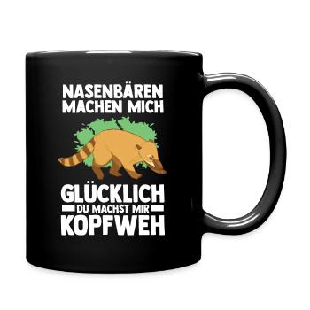 Nasenbär - Tasse einfarbig - Schwarz - Rechts