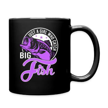 Juste une fille attrapant de gros poissons - Mug uni - noir - Droite