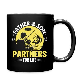 Vater Und Sohn - Partner Fürs Leben - Tasse einfarbig - Schwarz - Rechts