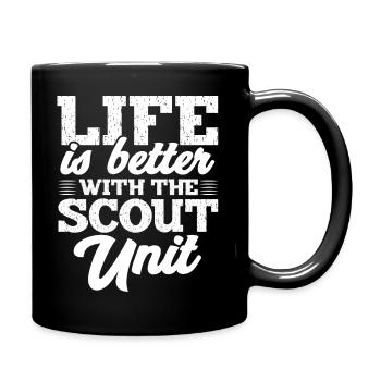 Life is better with the scout unit - Full Colour Mug - black - Right