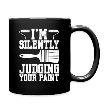 Je juge silencieusement votre peintre peintre - Mug uni - noir - Droite