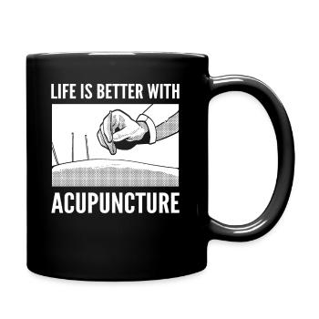 Nadeltherapie Zertifizierter Akupunkteur - Tasse einfarbig - Schwarz - Rechts