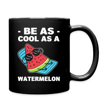 Wassermelonen Wortspiel Strandliebhaber - Tasse einfarbig - Schwarz - Rechts