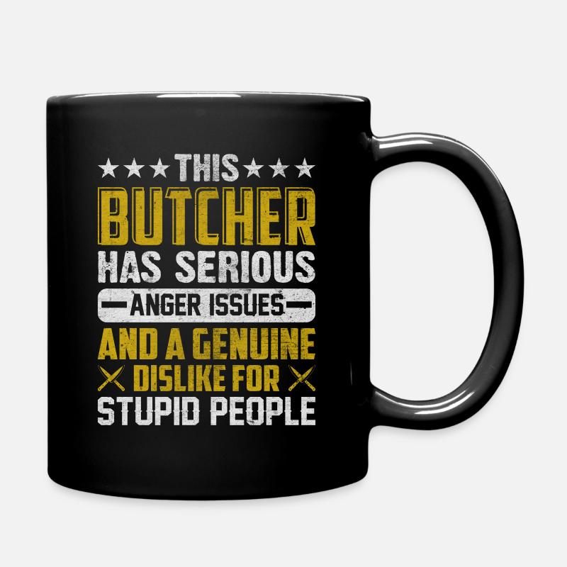Der Metzger Metzgerei Fleischmeister Schlachter - Tasse einfarbig - Schwarz