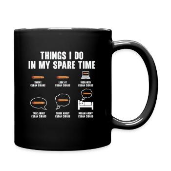 Zigarre Rauchen Zigarren Raucher - Tasse einfarbig - Schwarz - Rechts
