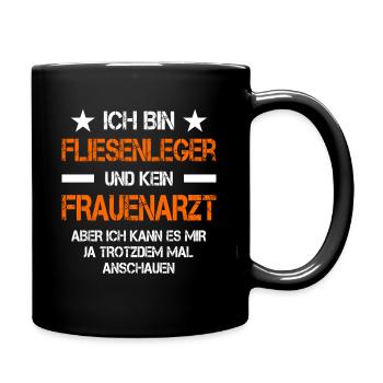 Fliesenleger Arbeit Kollege Fliesen Leger Geschenk - Tasse einfarbig - Schwarz - Rechts