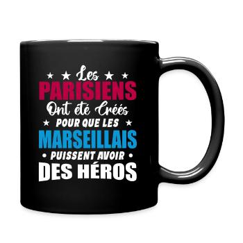 Parisiens Vs Marseillais Humour et drôles - Mug uni - noir - Droite