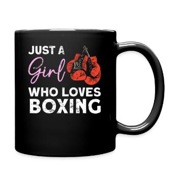 Nur ein Mädchen, das Boxen liebt Boxen - Tasse einfarbig - Schwarz - Rechts