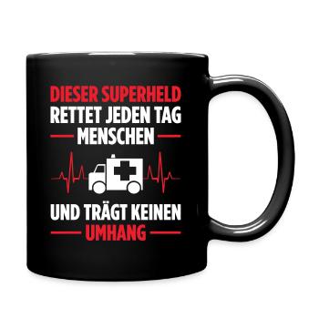 Erste Hilfe Für Ersthelfer Rettungssanitäter Sanit - Tasse einfarbig - Schwarz - Rechts