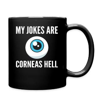 Optiker Witze Augenarzt - Tasse einfarbig - Schwarz - Rechts