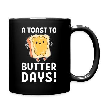 Butter Wortspiele Bäcker - Tasse einfarbig - Schwarz - Rechts