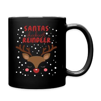 Design de renne tenue de Noël - Mug uni - noir - Droite