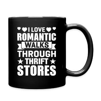 Romantic walk thrift store - Full Colour Mug - black - Right