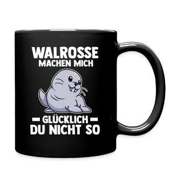 Walross - Tasse einfarbig - Schwarz - Rechts
