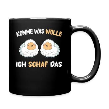 Schafe Schafherde Bauernhof Landwirt Schäfer - Tasse einfarbig - Schwarz - Rechts