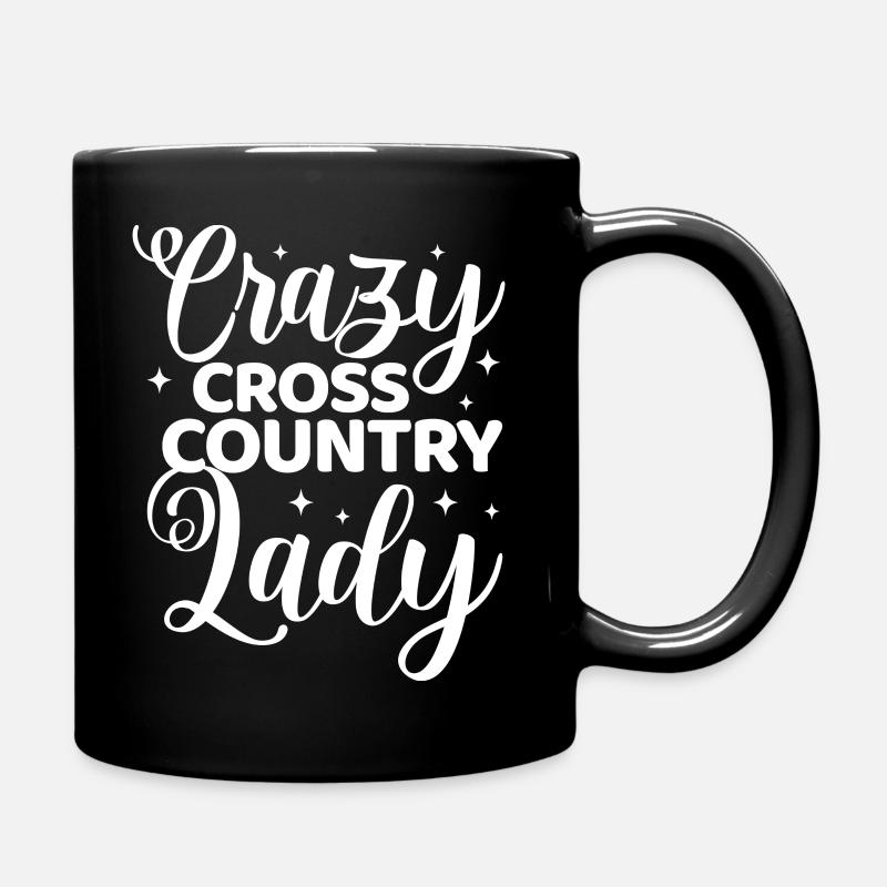 Crazy Cross Country Lady - Mug uni - noir