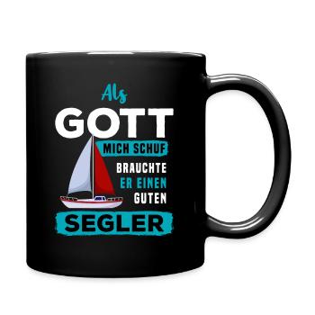 Kapitän Segelboot Segelschiff Bootsfahrer Segler - Tasse einfarbig - Schwarz - Rechts