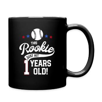 Baseball Birthday Party This Rookie Just Hit - Full Colour Mug - black - Right