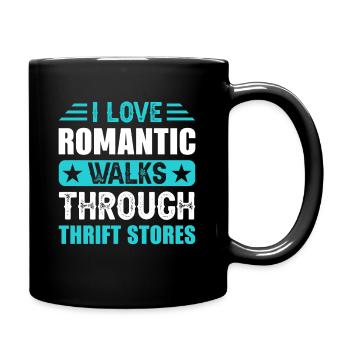 Romantic walk thrift store - Full Colour Mug - black - Right