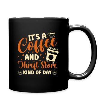 Second-hand goods and coffee day - Full Colour Mug - black - Right