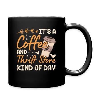 Second-hand goods and coffee day - Full Colour Mug - black - Right