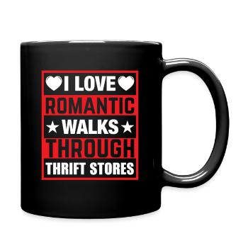 Romantic walk thrift store - Full Colour Mug - black - Right