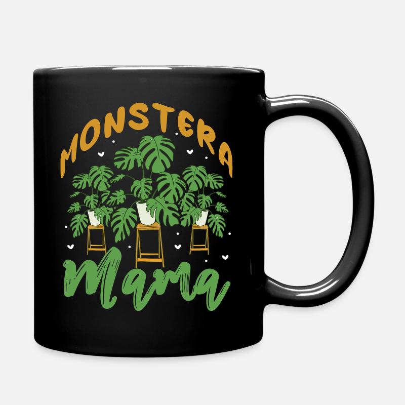 Monstera Mama - Tasse einfarbig - Schwarz