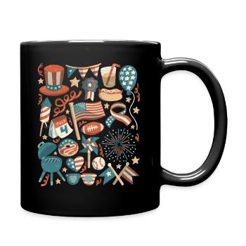 USA 4th of July Independence Day Amerika - Tasse einfarbig - Schwarz - Rechts
