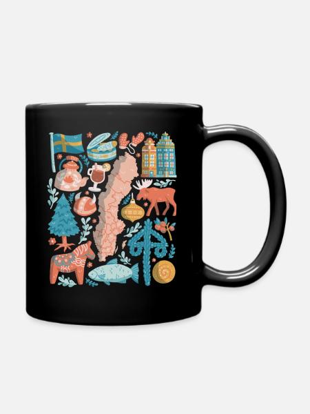 Sweden - Full Colour Mug - black